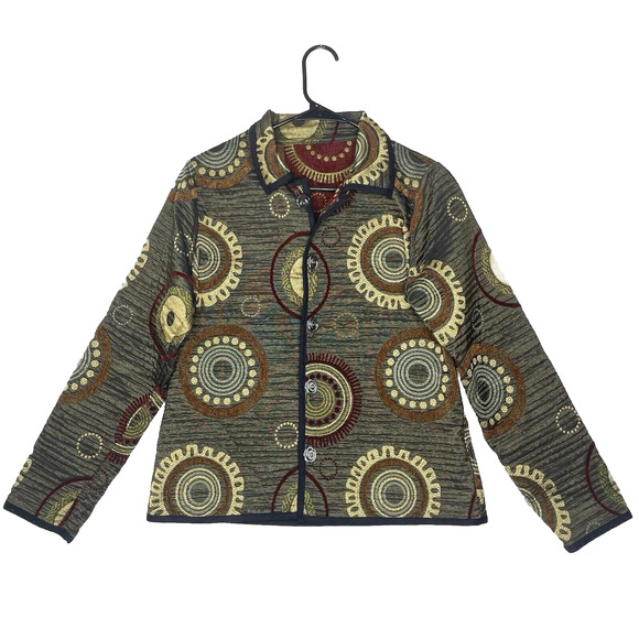 Winding River Reversible Jacket S Boho Art to Wear Folk Embroidered Lagenlook - Picture 3 of 9
